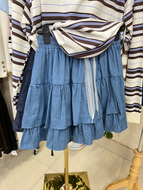 Frill Tiered Short Skirts